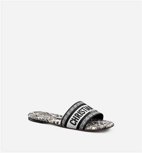 dior slides 2018|Dway Slide White Calfskin and Embroidered Cotton .